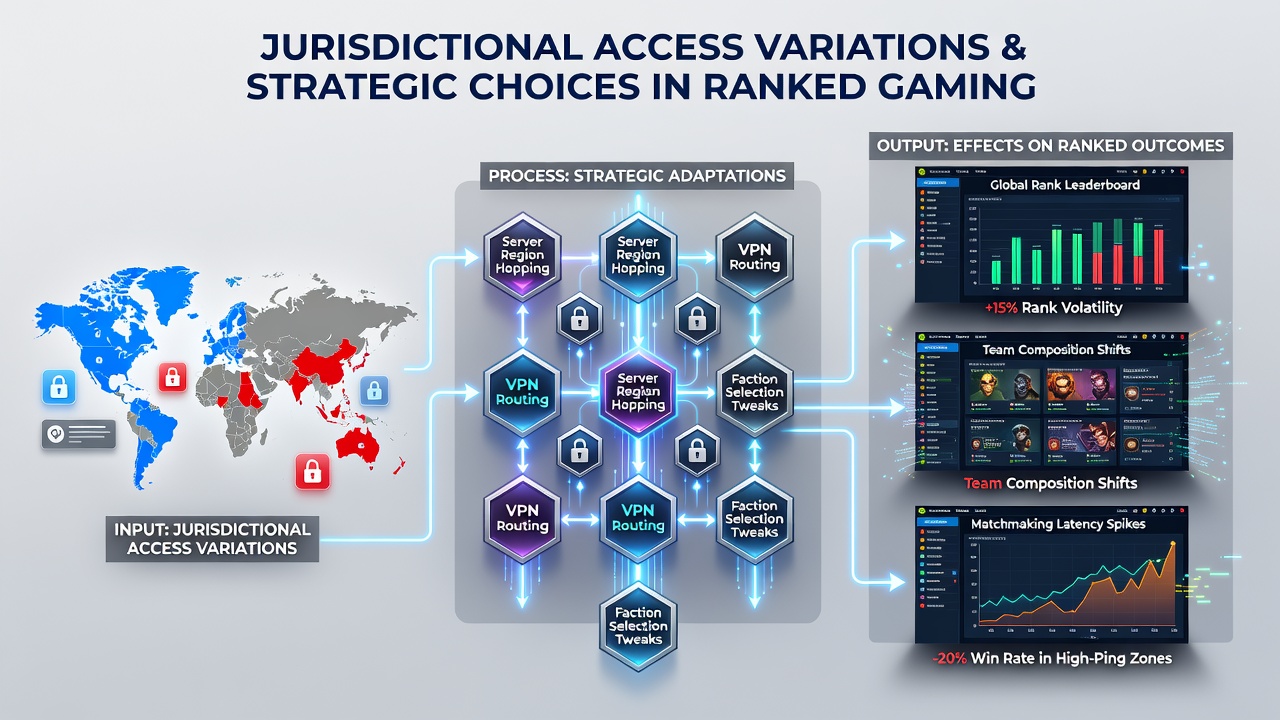 Strategic planning session where ranked competitors compare access rules and timing tactics across different state and provincial gaming platforms