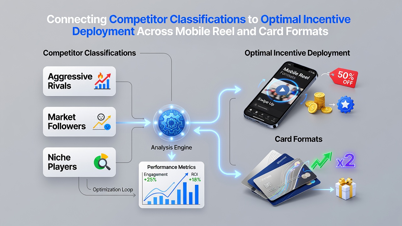 Analytics dashboard displaying competitor segments and incentive deployment across reel and card mobile formats