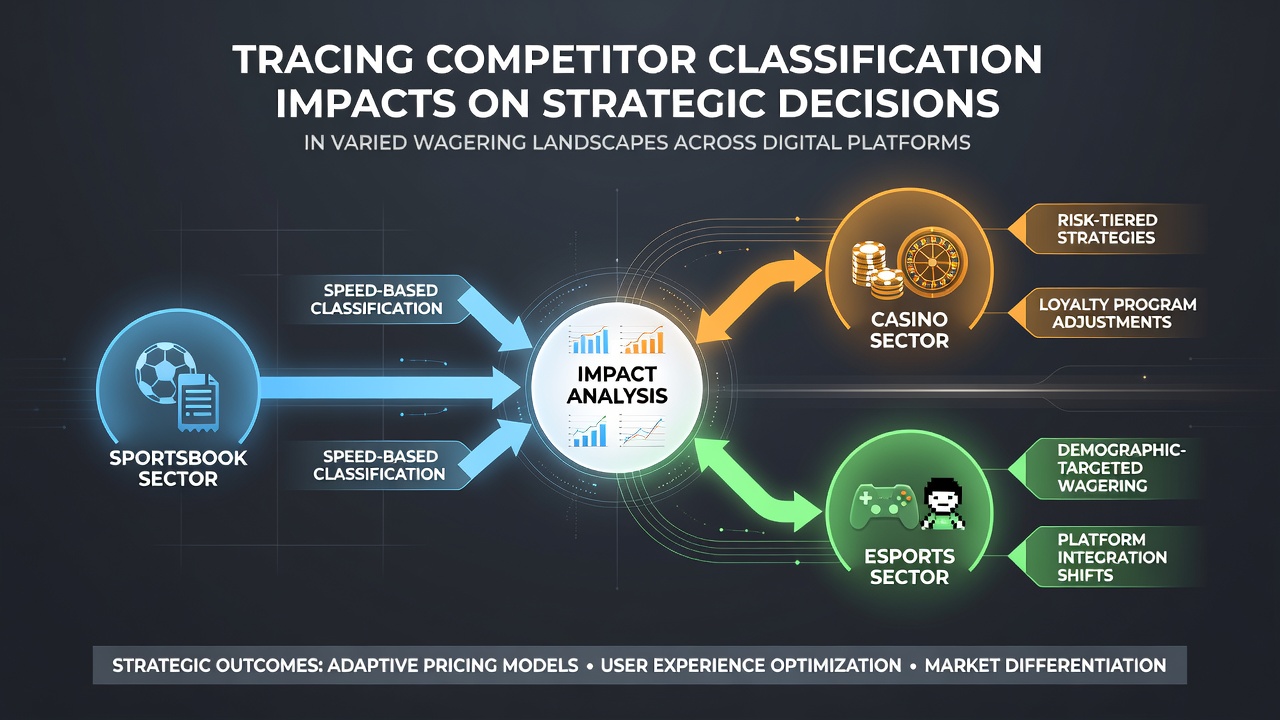 Digital platform analytics dashboard showing competitor classification tiers and wagering strategy adjustments across multiple betting environments