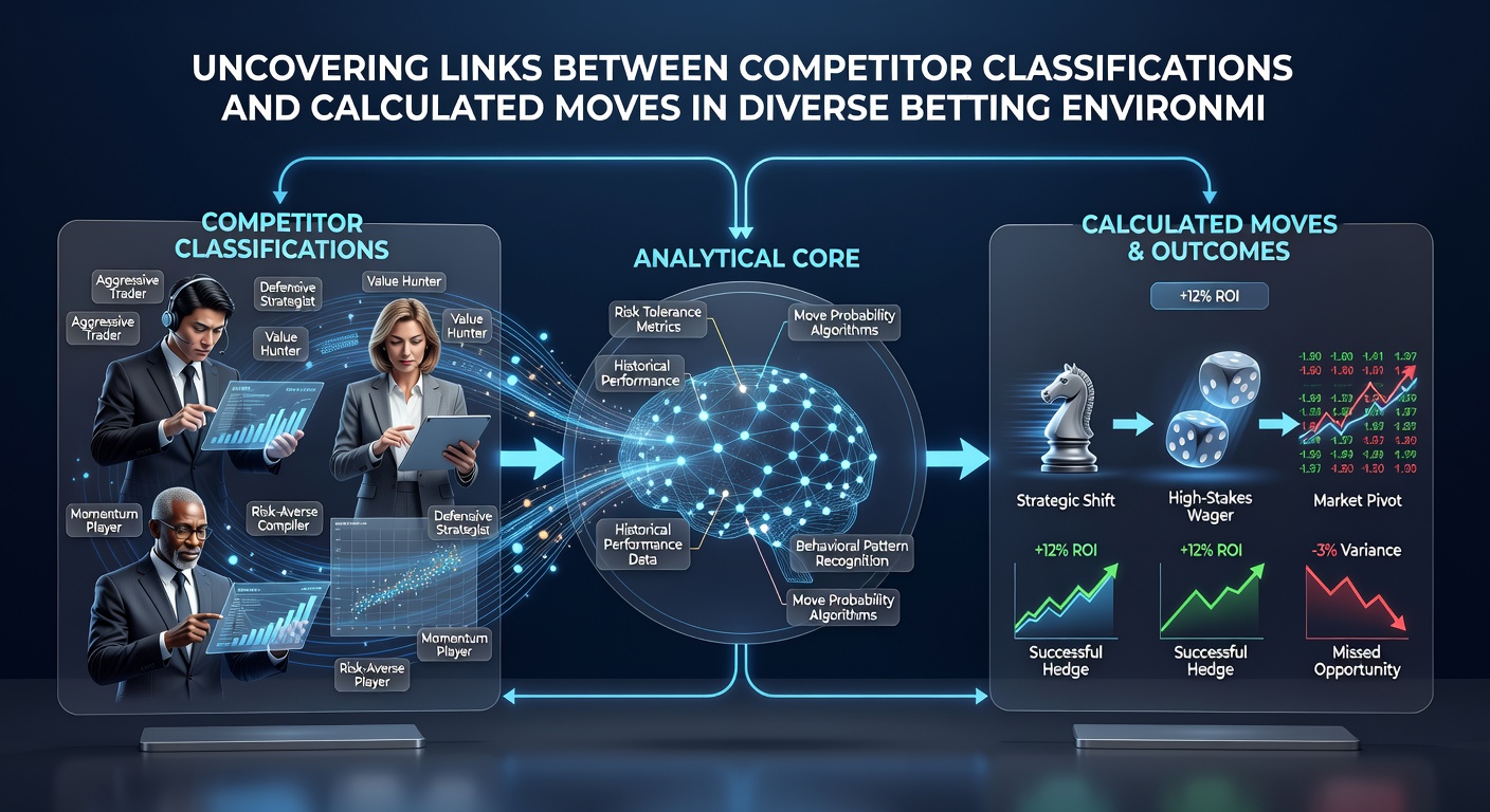 Illustration showing strategic decision paths for different competitor types in betting settings